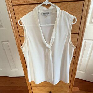Kasper Sleeveless White Dress Blouse. Large